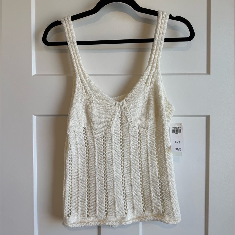 Abercrombie & Fitch White Knit Sleeveless Top
